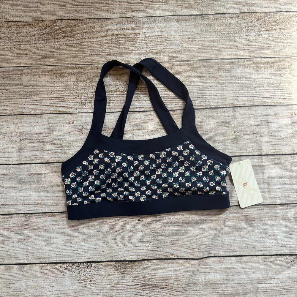 Fabletics Navy Floral Sports Bra